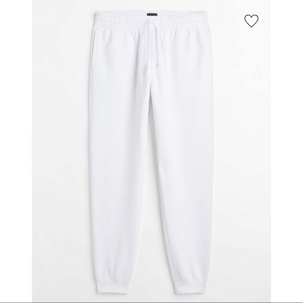 H&M High Waisted on Women/Unisex White Sweatpants/Joggers